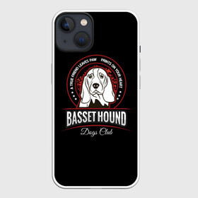 Чехол для iPhone 13 с принтом Бассет Хаунд (Basset Hound) в Санкт-Петербурге,  |  | animal | dog | hunter | бассет хаунд | год собаки | гончая собака | друг человека | животное | зверь | кинолог | легавая | охотник | охотничья собака | пёс | порода собак | собака бассет хаунд | собаковод