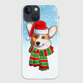 Чехол для iPhone 13 mini с принтом Новогодний Корги   New Years Corgi в Санкт-Петербурге,  |  | christmas | corgi | dog | santa | дед мороз | елка | зима | корги | новый год | рождество | санта | снег | снегурочка | снежинка | собака | собачка | щенок