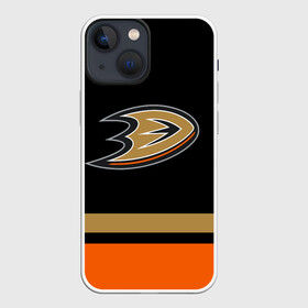 Чехол для iPhone 13 mini с принтом Anaheim Ducks | Анахайм Дакс в Санкт-Петербурге,  |  | Тематика изображения на принте: anahaim ducks | anaheim | anaheim ducks | ducks | hockey | mighty ducks | nhl | usa | дакс | могучие утята | нхл | спорт | сша | хоккей | шайба