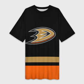 Платье-футболка 3D с принтом Anaheim Ducks  Анахайм Дакс в Санкт-Петербурге,  |  | anahaim ducks | anaheim | anaheim ducks | ducks | hockey | mighty ducks | nhl | usa | дакс | могучие утята | нхл | спорт | сша | хоккей | шайба