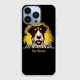 Чехол для iPhone 13 Pro с принтом Фокстерьер (Fox terrier) в Санкт-Петербурге,  |  | Тематика изображения на принте: animal | dog | fox terrier | hunting dog | terrier | год собаки | друг человека | животное | зверь | кинолог | охотничья собака | пёс | пёсик | порода собак | собака | собака фокстерьер | собаковод | терьер | фокстерьер