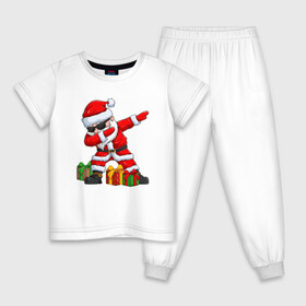 Детская пижама хлопок с принтом Санта Даб   Santa Dab в Санкт-Петербурге, 100% хлопок |  брюки и футболка прямого кроя, без карманов, на брюках мягкая резинка на поясе и по низу штанин
 | christmas | dab | dabbing | santa | дед мороз | елка | зима | новый год | подарок | рождество | санта | снег | снегурочка | снежинка