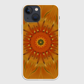 Чехол для iPhone 13 mini с принтом Осеннее солнце. Абстракция. в Санкт-Петербурге,  |  | abstraction | autumn | fractal | orange | round | sun | абстракция | круглый | оранжевый | осенний | солнце | фрактал