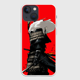 Чехол для iPhone 13 mini с принтом Самурай сёгун на красном фоне в Санкт-Петербурге,  |  | samurai | wano kuni | ниндзя | путь война | самурай | семь самураев | токио | черный самурай | японский самурай