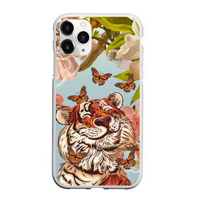 Чехол для iPhone 11 Pro матовый с принтом Тигр и бабочки в Санкт-Петербурге, Силикон |  | Тематика изображения на принте: 2022 | 2022 тигр | бабочка | бабочка и тигр | бабочки | восточный тигр | восточный узор | иероглиф тигра | китай | китайский пейзаж | китайский тигр | новый год | тигр | тигр 2022 | тигр и бабочка