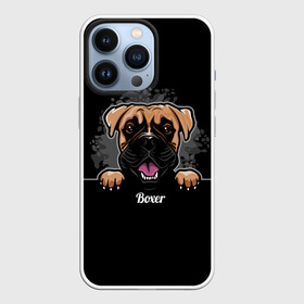 Чехол для iPhone 13 Pro с принтом Боксёр (Boxer) в Санкт-Петербурге,  |  | animal | boxer | bulldog | dog | fighting dog | pit bull | бойцовская собака | боксёр | бульдог | год собаки | друг человека | животное | кинолог | немецкий боксёр | пёс | питбуль | порода собак | собака боксёр | собаковод