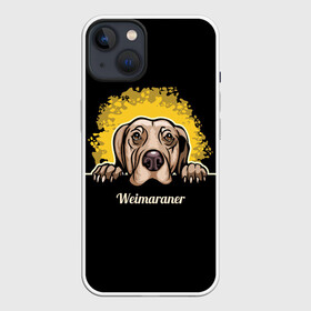 Чехол для iPhone 13 с принтом Веймаранер (Weimaraner) в Санкт-Петербурге,  |  | animal | dog | hunting dog | weimaraner | веймаранер | веймарская овчарка | год собаки | друг человека | животное | зверь | кинолог | легавая | охотничья собака | пёс | порода собак | собака | собака веймаранер