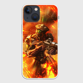 Чехол для iPhone 13 mini с принтом Doom ART (+спина) в Санкт-Петербурге,  |  | doom | doom eternal | doom slayer | doomguy | дум | дум гай | думгай | солдат рока