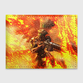 Обложка для студенческого билета с принтом Doom ART (+спина) в Санкт-Петербурге, натуральная кожа | Размер: 11*8 см; Печать на всей внешней стороне | Тематика изображения на принте: doom | doom eternal | doom slayer | doomguy | дум | дум гай | думгай | солдат рока