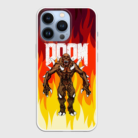 Чехол для iPhone 13 Pro с принтом DOOM IMP | FIRE AND MONSTER в Санкт-Петербурге,  |  | Тематика изображения на принте: demons | devil | doom | doom eternal | doom slayer | fire | hell | imp | ад | демон | демоны | дум | имп | огонь | фаер