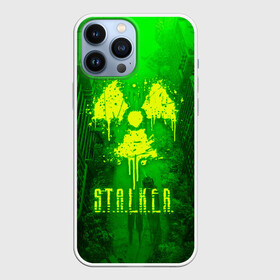 Чехол для iPhone 13 Pro Max с принтом STALKER LOGO RADIATOIN NEON TOXIC в Санкт-Петербурге,  |  | Тематика изображения на принте: chernobyl | pripyat | radiation | shadow of chernobyl | stalker | stalker 2 | воля | зона | меченый | припять | радиация | свобода | свобода воля | сталкер | сталкер 2 | тени чернобыля | чернобыль