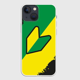 Чехол для iPhone 13 mini с принтом JDM GREEN YELLOW LOGO в Санкт-Петербурге,  |  | Тематика изображения на принте: 2021 | auto | japanese domestic market | jdm | logo | racing | sport | авто | автомобиль | автомобильные | ам | бренд | джи ди эм | дрифт | лого | логотип | марка | машины | спорт | тюнинг | японовод | японские авто