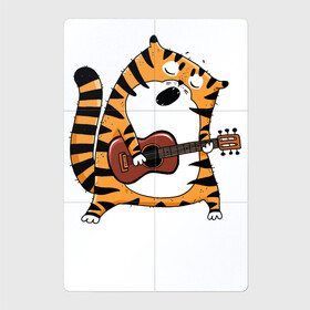 Магнитный плакат 2Х3 с принтом Тигр играет на гитаре в Санкт-Петербурге, Полимерный материал с магнитным слоем | 6 деталей размером 9*9 см | Тематика изображения на принте: 2022 | год тигра | новый год | новый год 2022 | символ года | тигр | тигренок | тигрица | тигры