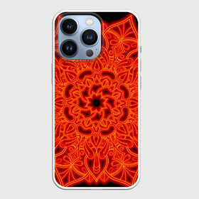 Чехол для iPhone 13 Pro с принтом Огненная мандала в Санкт-Петербурге,  |  | абстрактный | абстракция | антистресс | ловец снов | медитативный | медитация | орнамент | плетение | радиальная | узор | этнический