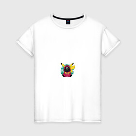 Женская футболка хлопок с принтом Pika game в Санкт-Петербурге, 100% хлопок | прямой крой, круглый вырез горловины, длина до линии бедер, слегка спущенное плечо | pikachu | pokemon | squid game | игра кальмара | пикачу | покемон