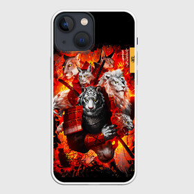 Чехол для iPhone 13 mini с принтом Водяной Тигр 2022 и крупные кошки лев, рысь в Санкт-Петербурге,  |  | lyon | new year | samurai | tiger | кошка | лев | новый год | путь ниндзя | с наступающим | с новым годом | самурай | сегун | семь самураев | тигр | токио