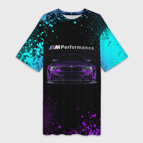 Платье-футболка 3D с принтом BMW M4  PERFORMANCE в Санкт-Петербурге,  |  | auto | auto sport | autosport | bmw | bmw performance | m | mka | performance | авто спорт | автомобиль | автоспорт | ам | бмв | бэха | машина | мка