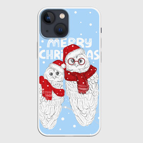 Чехол для iPhone 13 mini с принтом С Рождеством Совы в Санкт-Петербурге,  |  | 2022 | christmas | new year | животные | звери | зверюшки | кавай | милота | милый | нг | новогодний | новый год | рождество