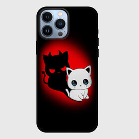 Чехол для iPhone 13 Pro Max с принтом КОТИК ДЬЯВОЛ   KITTY DEVIL в Санкт-Петербурге,  |  | Тематика изображения на принте: animals | cat | demon | devil | kitty | дьявол | животные | звери | котик | кошки