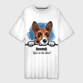 Платье-футболка 3D с принтом Собака Басенджи в Санкт-Петербурге,  |  | african dog | animal | basenji | congo terrier | dog | африканская собака | басенджи | год собаки | друг человека | животное | зверь | кинолог | конго терьер | пёс | собака басенджи | собаковод | четвероногий