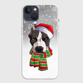 Чехол для iPhone 13 с принтом Новогодний Питбуль   New Years Pit bull в Санкт-Петербурге,  |  | christmas | dog | pit bull | santa | дед мороз | зима | новый год | питбуль | рождество | санта | снег | снежинка | собака | собачка | щенок