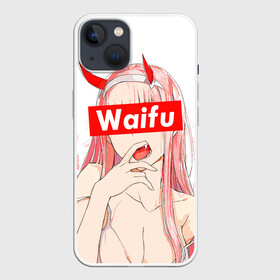 Чехол для iPhone 13 с принтом Waifu  02 Darling in the Franxx в Санкт-Петербурге,  |  | 02 | anime girl | darling in the franxx | waifu | waifu material | zero two | аниме | вайфу | дарлинг во франксе | девушка с розовыми волосами | манга | милый во франксе | ноль два | розовые волосы | тян