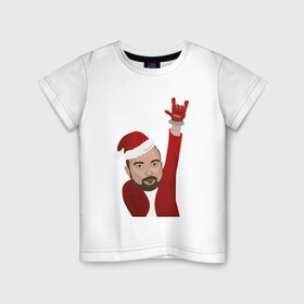 Детская футболка хлопок с принтом Дед мороз ИВГПУ в Санкт-Петербурге, 100% хлопок | круглый вырез горловины, полуприлегающий силуэт, длина до линии бедер | 2022 | дед мороз | ивгпу | новый год | политех | рождество | сочельник