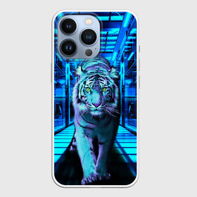 Чехол для iPhone 13 Pro с принтом Крадущийся тигр в Санкт-Петербурге,  |  | Тематика изображения на принте: животные | символ года | синий тигр | тигр | хищник