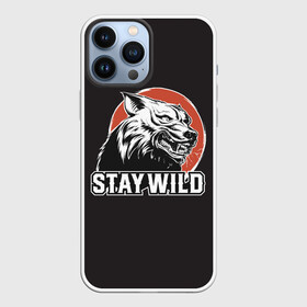 Чехол для iPhone 13 Pro Max с принтом STAY WILD (Волк) в Санкт-Петербурге,  |  | Тематика изображения на принте: gray wolf | predator | the beast | volkolak | wolf | wolfhound | волк | волкодав | волколак | волчара | вурдалак | дикий зверь | зверь | злой волк | зов волка | морской волк | оборотень | оскал | рисунок волка | санитар леса