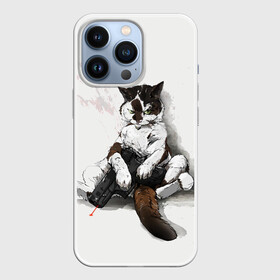Чехол для iPhone 13 Pro с принтом Котик с пистолетом на стене  мем в Санкт-Петербурге,  |  | cat | cats | mem | киса | кот | котенок | котик | котяра | котята | кошечка | кошка | мем | мемы | пистолет
