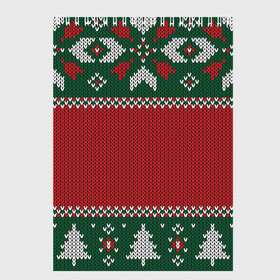 Скетчбук с принтом Knitted Christmas Pattern в Санкт-Петербурге, 100% бумага
 | 48 листов, плотность листов — 100 г/м2, плотность картонной обложки — 250 г/м2. Листы скреплены сверху удобной пружинной спиралью | background | christmas | holiday | knitted | knitted pattern | pattern | trees | winter | вязаный | вязаный узор | елки | зима | праздник | рождество | узор | фон