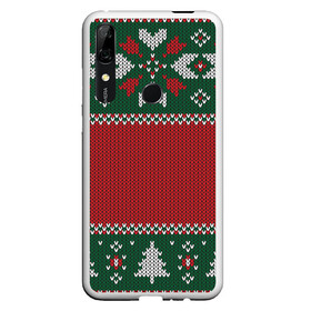 Чехол для Honor P Smart Z с принтом Knitted Christmas Pattern в Санкт-Петербурге, Силикон | Область печати: задняя сторона чехла, без боковых панелей | background | christmas | holiday | knitted | knitted pattern | pattern | trees | winter | вязаный | вязаный узор | елки | зима | праздник | рождество | узор | фон