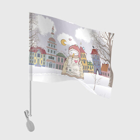 Флаг для автомобиля с принтом Одинокий снеговик в Санкт-Петербурге, 100% полиэстер | Размер: 30*21 см | brawl | brawl stars | brawlstars | lola | бравл | бравлстарс | лола | лоли | разрушитель
