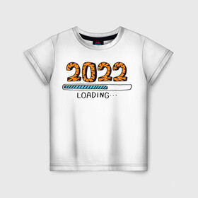 Детская футболка 3D с принтом 2022 загрузка в Санкт-Петербурге, 100% гипоаллергенный полиэфир | прямой крой, круглый вырез горловины, длина до линии бедер, чуть спущенное плечо, ткань немного тянется | 2022 | 22 | color | download | figures | is | new | of | second | symbol | the | tiger | twenty | world | year | второй | год | года | двадцать | загрузка | загрузки | мира | нового | новый | окрас | полоса | прогрузка | символ | тигр | тигриный | цифры