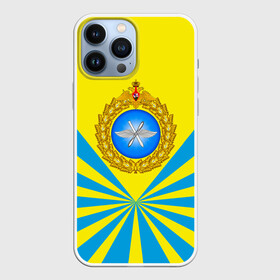 Чехол для iPhone 13 Pro Max с принтом Большая эмблема ВВС РФ в Санкт-Петербурге,  |  | army | авиация | армейка | армия | ввс | ввс россии | ввф | военновоздушные силы | военный | войска | герб | знак | летчик | лого | надпись | офицер | петлицы | российский | россия | русский | рф | символ