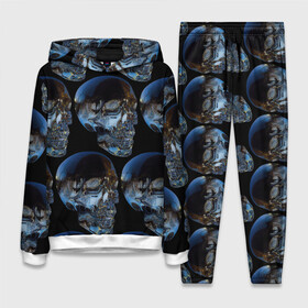 Женский костюм 3D (с толстовкой) с принтом Vanguard skull pattern 2022 в Санкт-Петербурге,  |  | fashion | hype | pattern | skull | vanguard | авангард | мода | стекло | узор | хайп | череп