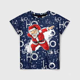 Детская футболка 3D с принтом Санта Клаус Даб в Санкт-Петербурге, 100% гипоаллергенный полиэфир | прямой крой, круглый вырез горловины, длина до линии бедер, чуть спущенное плечо, ткань немного тянется | Тематика изображения на принте: christmas | dab | dabbing | santa | дед мороз | елка | зима | новый год | подарок | рождество | санта | снег | снегурочка | снежинка