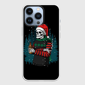 Чехол для iPhone 13 Pro с принтом НОВОГОДНИЙ СКЕЛЕТ в Санкт-Петербурге,  |  | 2022 | beer | christmas | cold | klaus | merry | new | santa | snow | winter | year | год | дед | елка | зима | клаус | лес | мороз | новый | рождество | санта | скелет | снег | холод | череп
