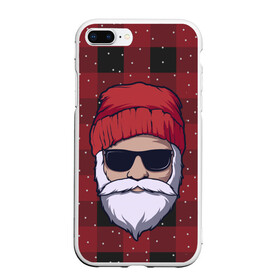 Чехол для iPhone 7Plus/8 Plus матовый с принтом SANTA HIPSTER | САНТА ХИПСТЕР в Санкт-Петербурге, Силикон | Область печати: задняя сторона чехла, без боковых панелей | 2022 | bad | christmas | cold | dab | dub | hipster | klaus | merry | new | santa | snow | winter | year | год | даб | зима | клаус | мороз | новый | рождество | санта | снег | хипстер | холод