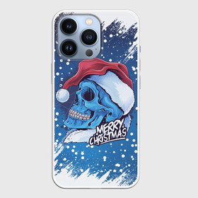 Чехол для iPhone 13 Pro с принтом Merry Christmas | Счастливого Рождества | Skull в Санкт-Петербурге,  |  | 2022 | christmas | cold | klaus | merry | new | santa | skull | snow | winter | year | год | дед | зима | клаус | мороз | новый | рождество | санта | скелет | снег | холод | череп