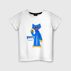 Детская футболка хлопок с принтом Monster Huggy WuggyХагги Вагии в Санкт-Петербурге, 100% хлопок | круглый вырез горловины, полуприлегающий силуэт, длина до линии бедер | huggy | monster | playtime | poppy | wuggy | вагги | ваги | монстр | хагги | хаги