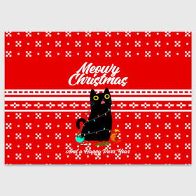 Поздравительная открытка с принтом MEOW | CHRISTMAS в Санкт-Петербурге, 100% бумага | плотность бумаги 280 г/м2, матовая, на обратной стороне линовка и место для марки
 | 2020 | 2021 | 2022 | christmas | meow | meowy christmas | merry | кот | леденец | мяу | нг | новогодний | новый год | олени | рождество | свитер | узоры