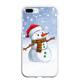 Чехол для iPhone 7Plus/8 Plus матовый с принтом Веселый Снеговик   Happy Snowman в Санкт-Петербурге, Силикон | Область печати: задняя сторона чехла, без боковых панелей | Тематика изображения на принте: christmas | santa | snowman | дед мороз | елка | зима | новый год | рождество | санта | снег | снеговик | снегурочка | снежинка