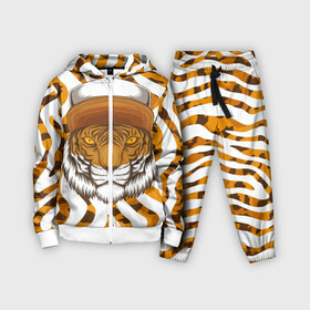 Детский костюм 3D с принтом Тигр в кепке в Санкт-Петербурге,  |  | Тематика изображения на принте: furry | tiger | восточный тигр | год тигра | кошка | тигр | тигренок | фурри | хищник