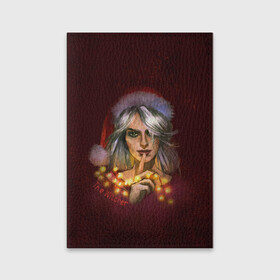 Обложка для паспорта матовая кожа с принтом Цирилла The Witcher в Санкт-Петербурге, натуральная матовая кожа | размер 19,3 х 13,7 см; прозрачные пластиковые крепления | девушка | надпись | огоньки | персонаж | шапка