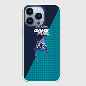 Чехол для iPhone 13 Pro с принтом Adrenaline GAME FUEL синий паттерн в Санкт-Петербурге,  |  | adrenaline | adrenaline game fuel | adrenaline rush | game fuel | gaming | online gaming | pattern | адреналин | адреналин раш | игры