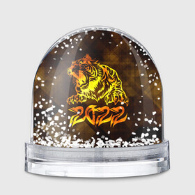 Игрушка Снежный шар с принтом Хищник Тигр 2022 в Санкт-Петербурге, Пластик | Изображение внутри шара печатается на глянцевой фотобумаге с двух сторон | 2022 | tiger | восточный тигр | год тигра | кошка | тигр | тигренок | хищник