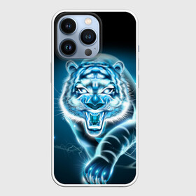 Чехол для iPhone 13 Pro с принтом НЕНОНОВЫЙ ТИГР 2022 | NEON TIGER NEW YEAR в Санкт-Петербурге,  |  | 2022 | beast | merry christmas | new year | red bow | santa hat | snow | tiger | winter | winter is coming | year of the tiger | год тигра | дед мороз | животные | звери | зверь | зима | зима 2022 | зима близко | новог | новогодни