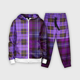 Детский костюм 3D с принтом Purple Checkered в Санкт-Петербурге,  |  | Тематика изображения на принте: в клетку | клеточка | клетчатая фиолетовая | клетчатые вещи | рубашка в клетку | тартан | фиолетовая клетка | фиолетовые квадраты | шотландская клетка