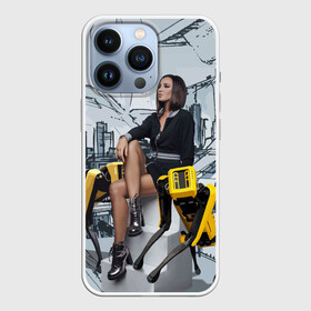 Чехол для iPhone 13 Pro с принтом Olga Buzova in the future 2028 в Санкт-Петербурге,  |  | beauty | city | future | girl | olga buzova | robots | style | vanguard | авангард | будущее | город | девушка | красавица | ольга бузова | стиль